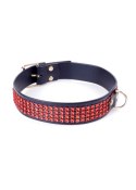 Fetish Boss Series Collar with crystals 3 cm Red Line