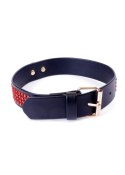 Fetish Boss Series Collar with crystals 3 cm Red Line