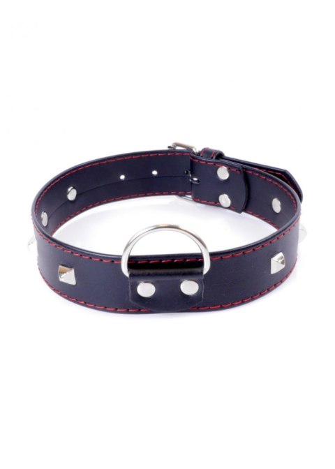 Fetish Boss Series Collar with studs 3 cm Red Line