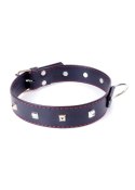 Fetish Boss Series Collar with studs 3 cm Red Line