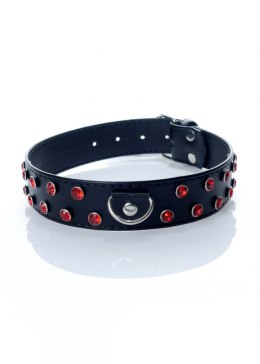 Fetish Boss Series - Collar 3 cm. red crystal