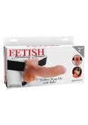 Proteza-HOLLOW STRAP-ON W BALLS 7"""" FLESH