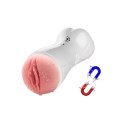 Masturbator-Boss Series-Vibrating and Flashing Masturbation Cup USB 7+7 Function / Talk Mode (White)