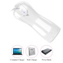 Masturbator-Boss Series-Vibrating and Flashing Masturbation Cup USB 7+7 Function / Talk Mode (White)