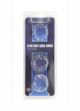 Pierścień-MENZSTUFF STRETCHY COCK RINGS CLEAR