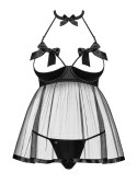 Bielizna-Delishya babydoll i stringi czarna S/M