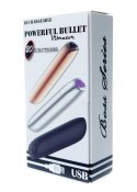 Stymulator-Rechargeable Powerful Bullet Vibrator USB 20 Functions - Shine Black