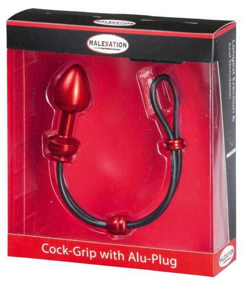 MALESATION Cock-Grip with Alu-Plug large, red