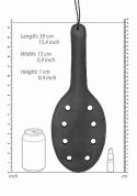 Saddle Leather Paddle With 8 Holes - Black