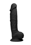 Silicone Dildo With Balls - 22,8 cm - Black