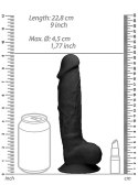 Silicone Dildo With Balls - 22,8 cm - Black