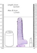 8" / 20 cm Realistic Dildo With Balls - Purple