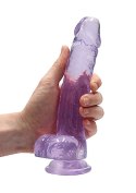 8" / 20 cm Realistic Dildo With Balls - Purple