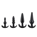 Plug-Quatro Anal Plugs Starter Set- 4-Pack Black