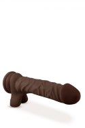 DR. SKIN PLUS 9 INCH POSABLE DILDO WITH BALLS CHOCOLATE