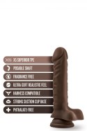 DR. SKIN PLUS 9 INCH POSABLE DILDO WITH BALLS CHOCOLATE