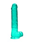 9"" / 25 cm Realistic Dildo With Balls - Turquoise