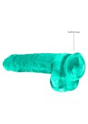 9"" / 25 cm Realistic Dildo With Balls - Turquoise