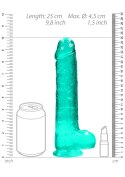 9"" / 25 cm Realistic Dildo With Balls - Turquoise