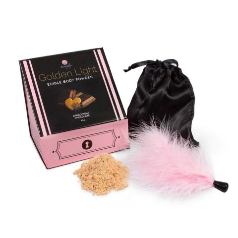 APHRODISIAC CHOCOLATE EDIBLE POWDER & FEATHER TICKLER KIT Cod.