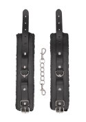 Plush Bonded Leather Hand Cuffs - With Adjustable Straps