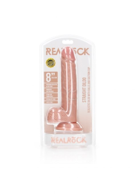 Straight Realistic Dildo Balls Suction Cup - 8""/ 20,5 cm