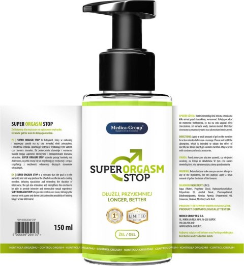 Żel-Super Orgasm Stop - Żel 150 ml Żel-Super Orgasm Stop - Żel 150 ml