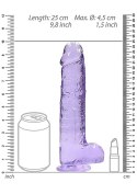 9" / 23 cm Realistic Dildo With Balls - Purple