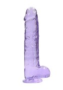 9" / 23 cm Realistic Dildo With Balls - Purple